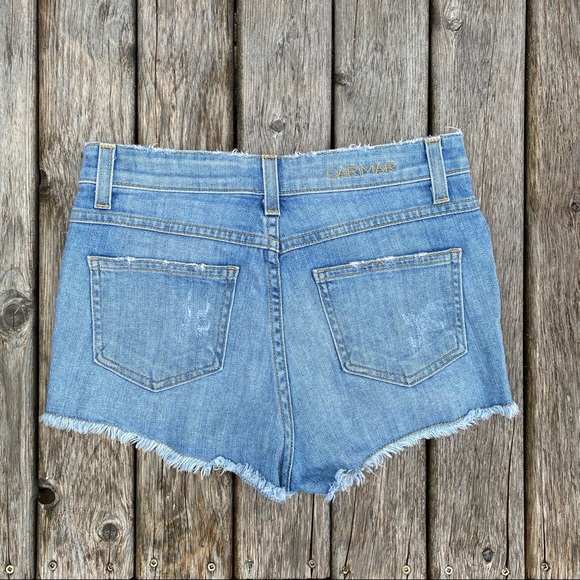 Carmar High Waist Distressed Jean Shorts - Picture 4 of 5